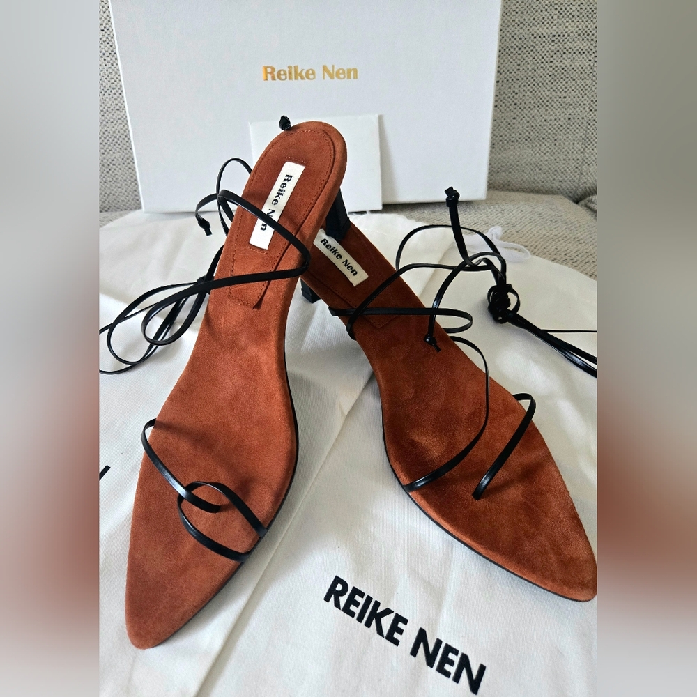 NWT REIKE NEN Made in Korea🇰🇷   Size 39 Women's Brown Strappy Sandals